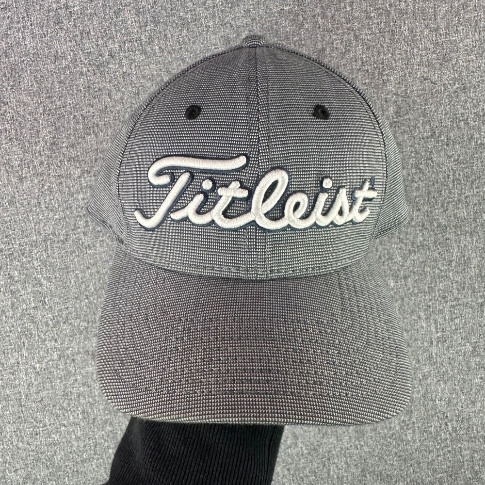 Titleist Hat Mens L/XL A-Flex Grey Micro-houndstooth Golf Stretch Fit
